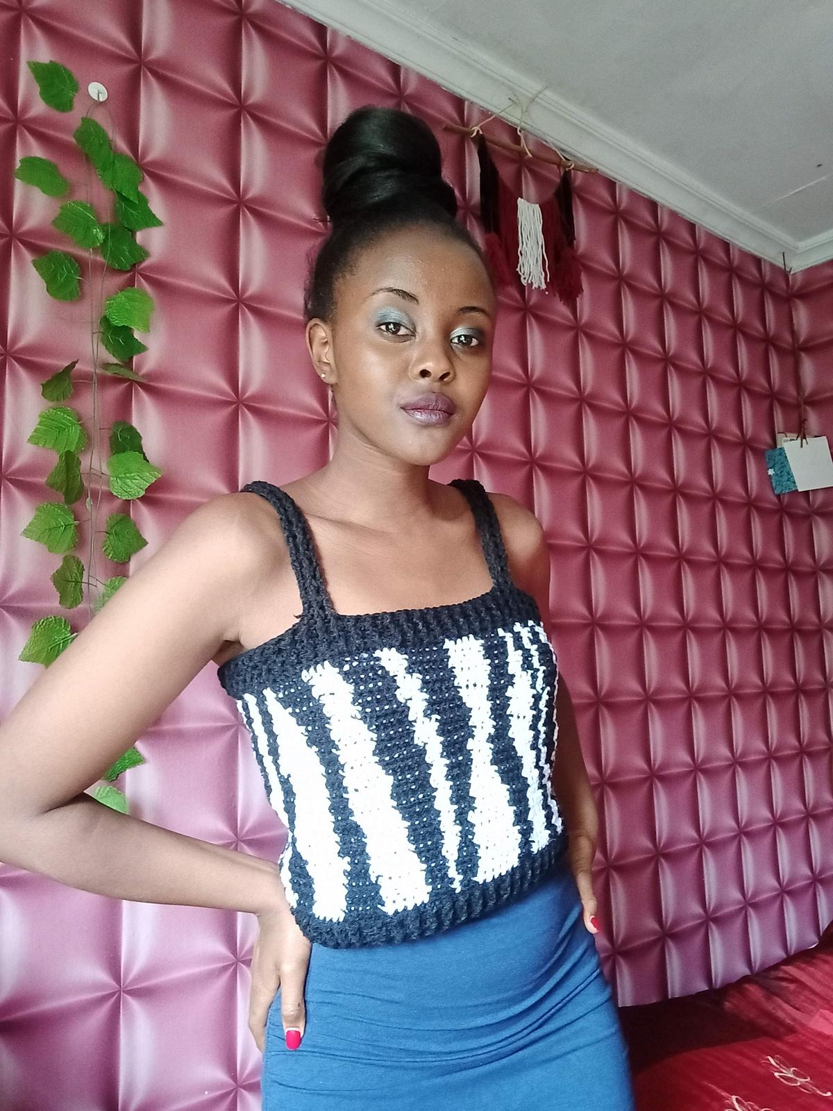 Zebra print crochet top-Animal print crochet top