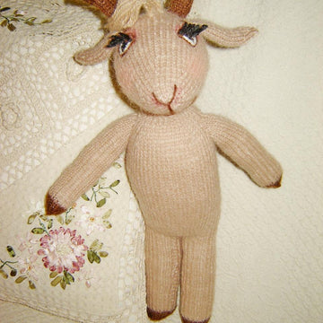 Toy knitting patten, goat plush pattern, knitt goat for gift