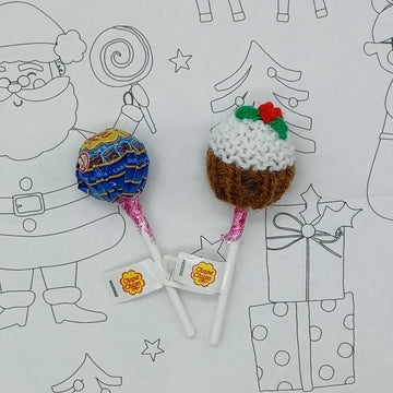 PDF Christmas Lollipop Hat Topper Knitting Pattern Chupa-Chup Sweeties Stocking Filler