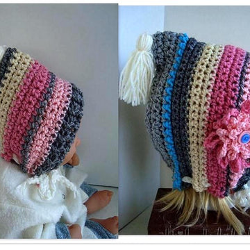 652 CROCHET HOOD, NEAPOLITAN, baby to adult
