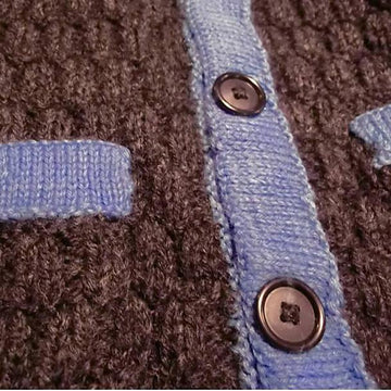 Knitting Pattern for Man's Cardigan with Contrast Edges