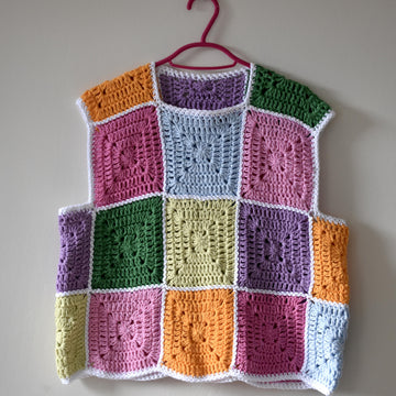 Solid granny squares dress/vest pattern