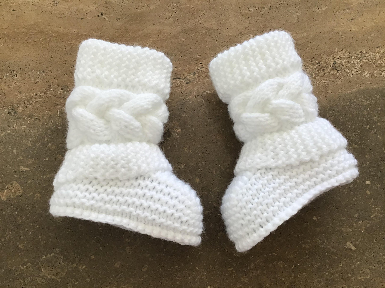 Baby Plait Cable Booties
