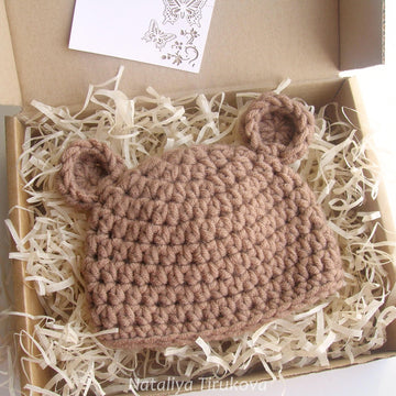 Bear Baby Hat and Booties Set