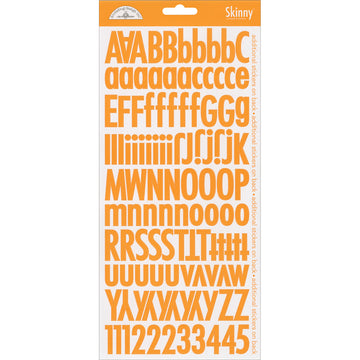 Doodlebug Skinny Cardstock Alpha Stickers 6"x13" 2/Pkg - Tangerine