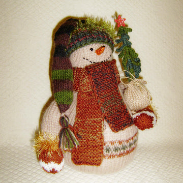 Knit Snowfamily cocoa color, toys for christmas