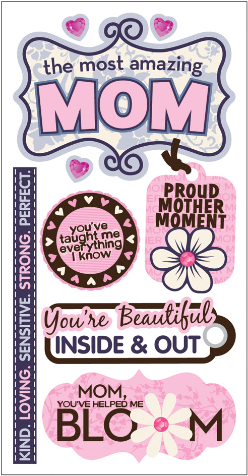 Trends International SandyLion Essentials Dimensional Stickers - My Beloved Mom