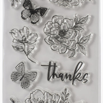 American Crafts 5th & Monaco Clear Acrylic Stamps 11/Pkg - 621209