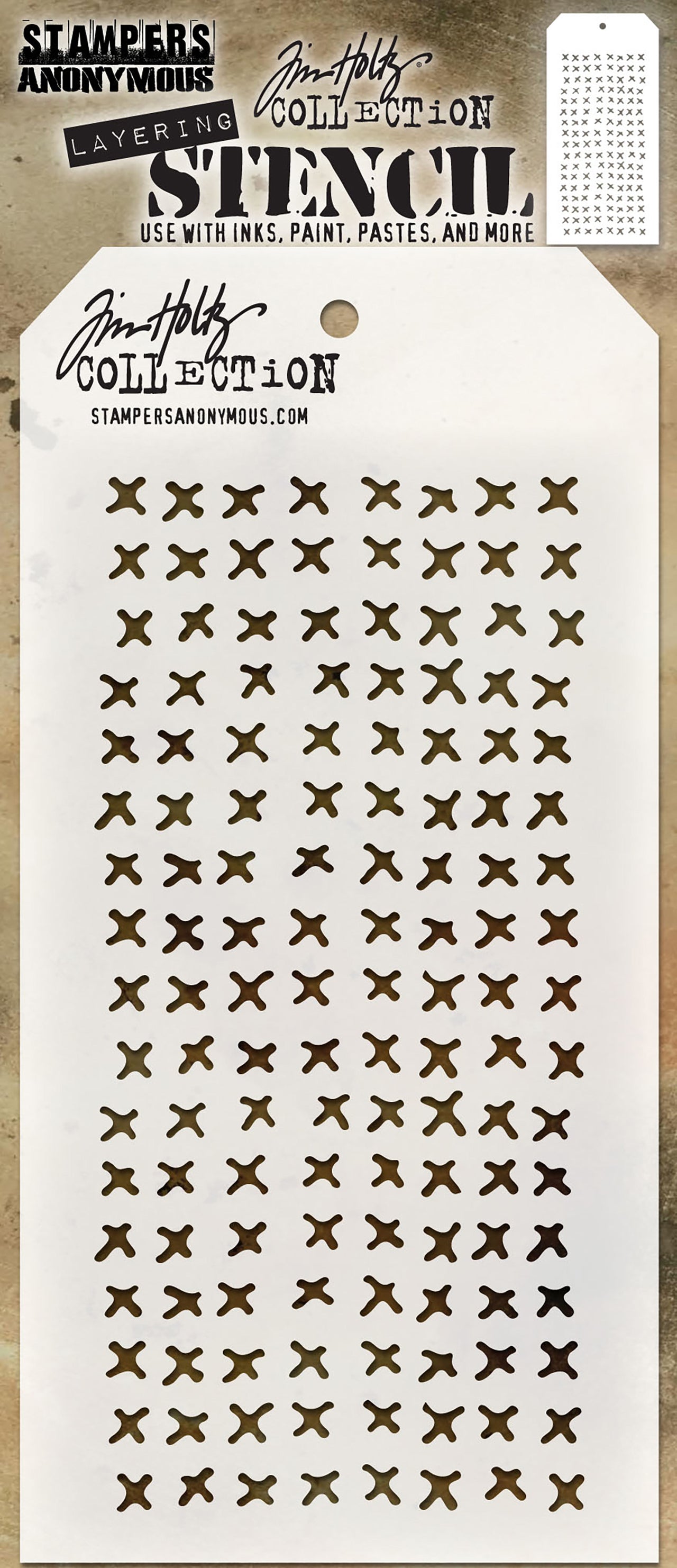 Stampers Anonymous Tim Holtz Layered Stencil 4.125"X8.5" - Stitched