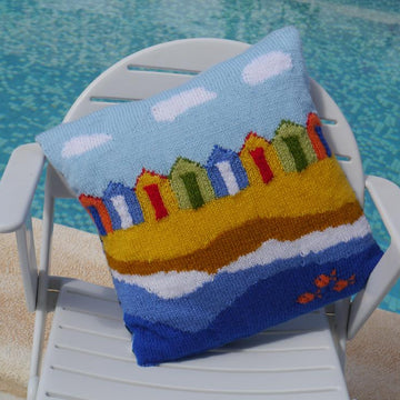Beach huts cushion