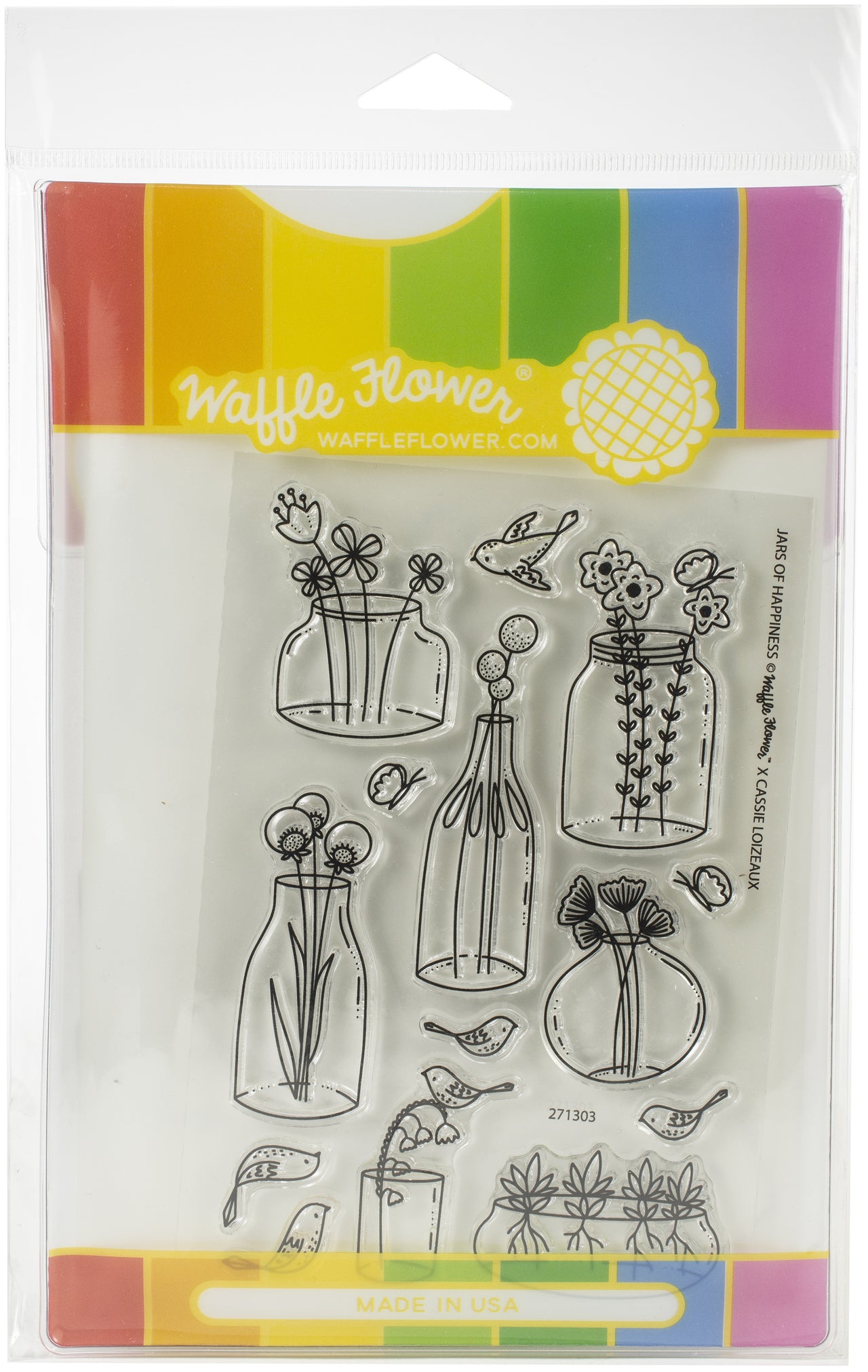 Waffle Flower Crafts Waffle Flower Stamp & Die Set - Jars Of Happiness