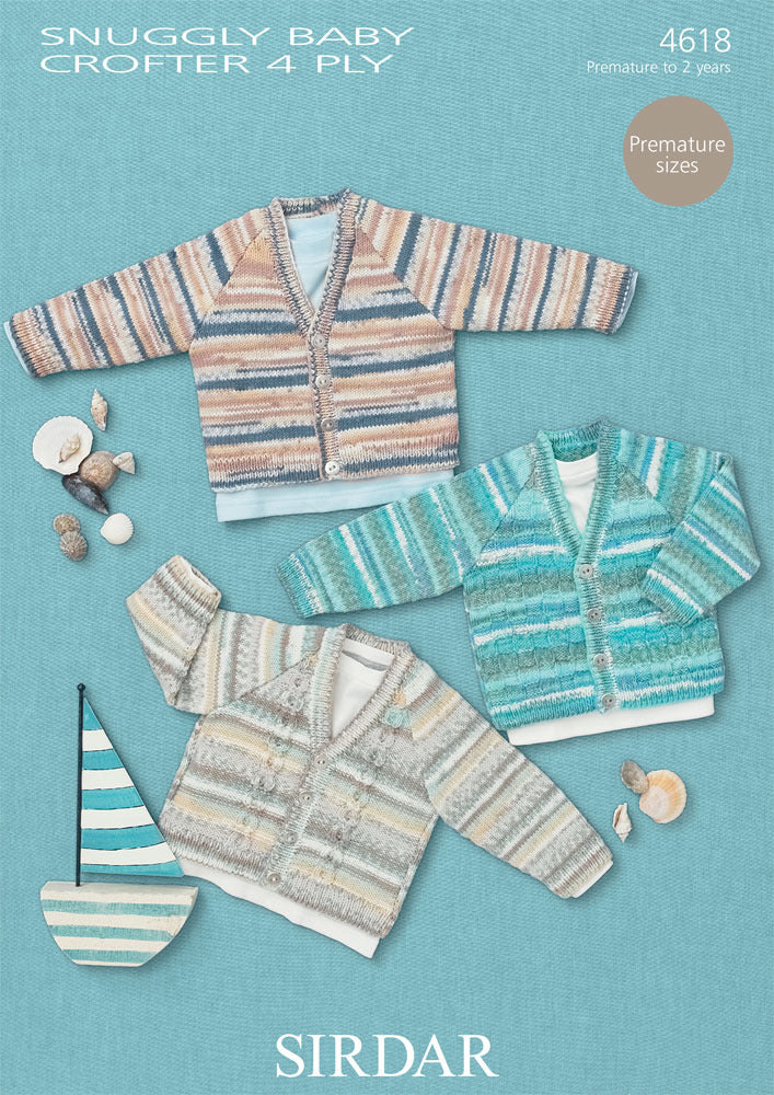 Cardigans in Sirdar Snuggly Baby Crofter 4 Ply - 4618 - Downloadable PDF