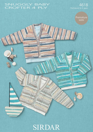 Cardigans in Sirdar Snuggly Baby Crofter 4 Ply - 4618 - Downloadable PDF