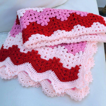 Strawberry Ripple Baby Blanket Afghan