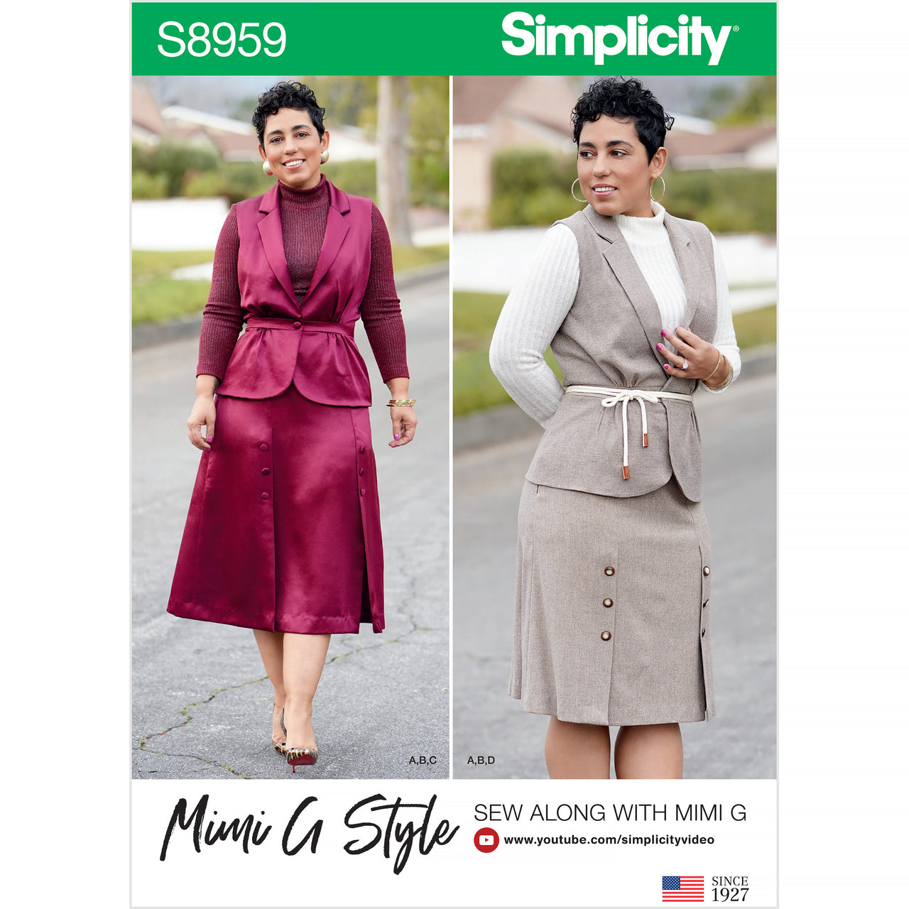 Simplicity S8959 Misses and Women's Top, Skirt, and Vest - Sewing Pattern