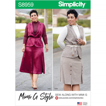 Simplicity S8959 Misses and Women's Top, Skirt, and Vest - Sewing Pattern