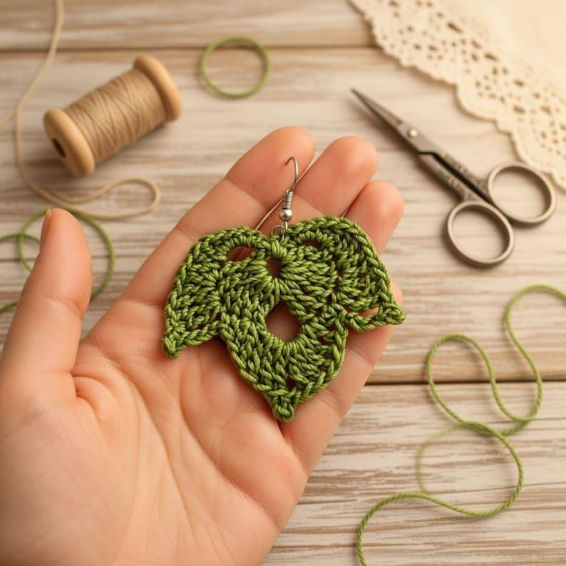 Crochet Leaf Errings + Video Tutorial