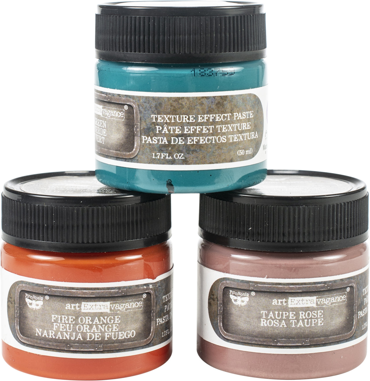 Prima Marketing Finnabair Art Extravagance Texture Fantasy Paste 50ml 3/Pkg - Anemone & Coral
