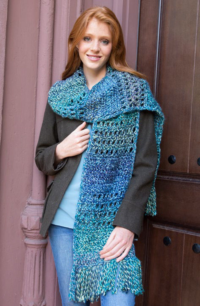 The Big Easy Scarf in Red Heart Medley - LW4947 - Downloadable PDF