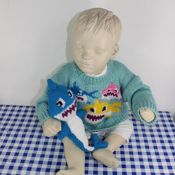 Baby and Toddler Shark Family Sweater and Toy