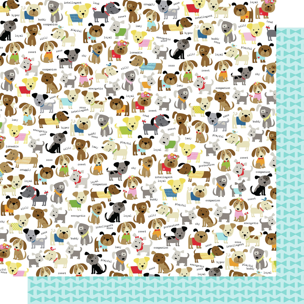 Doodlebug Bella Cooper Double-Sided Cardstock 12"X12" 25/Pkg - Dog Pack