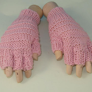 Simple Stripe Short Finger Gloves