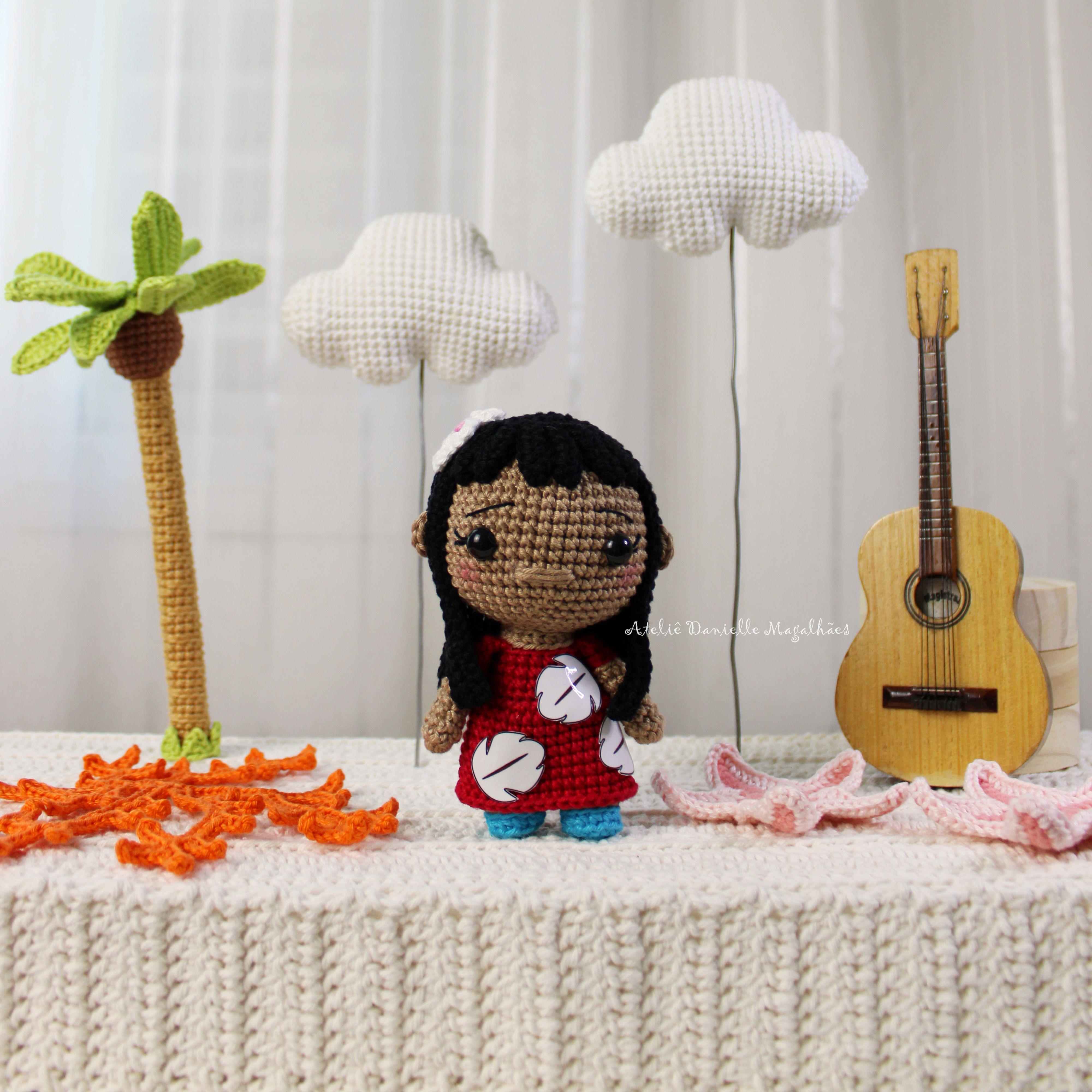 🌺 Lilo-Inspired Amigurumi Pattern (Red Dress) – Digital PDF 🧶