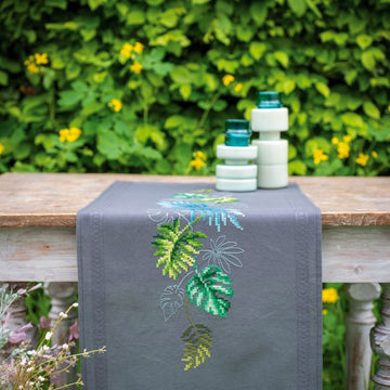 Vervaco Botanical Leaves Table Runner Embroidery Kit - 40 x 100 cm