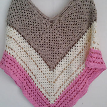 Neapolitan Ice Cream Granny Square Poncho