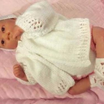 "Lucy" Romper, Cardi, Shoes and Hairband Prem and Newborn