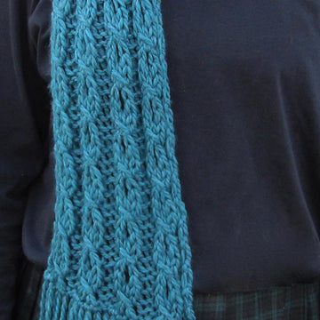Mock Cable and Eyelet Scarf
