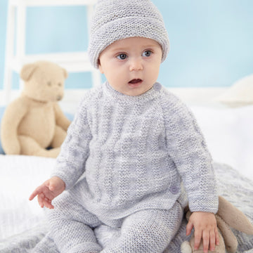 Jacket, Sweater, Leggings, Hat, Blanket in King Cole Little Treasures - 5853 - Downloadable PDF
