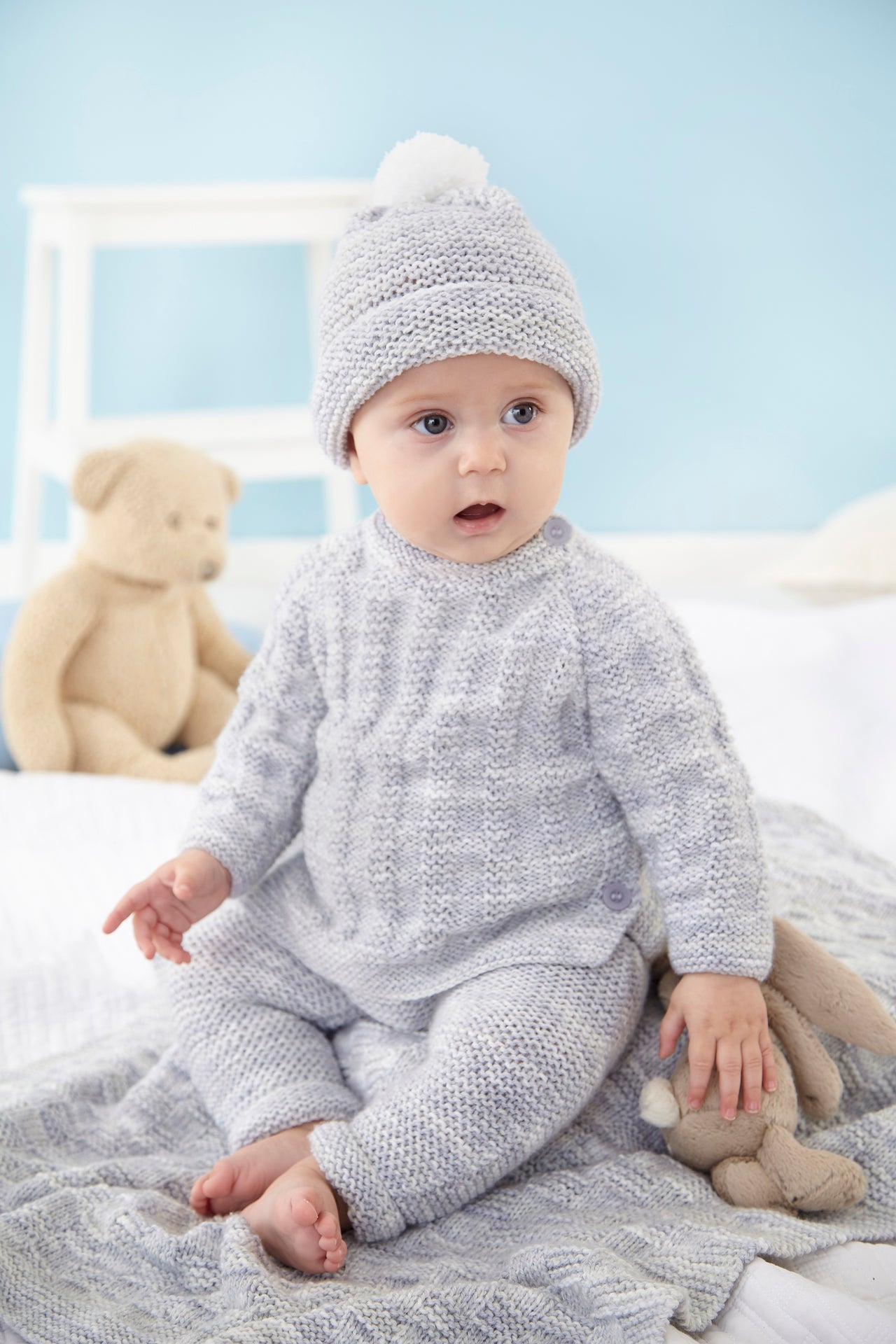 Jacket, Sweater, Leggings, Hat, Blanket in King Cole Little Treasures - 5853 - Downloadable PDF