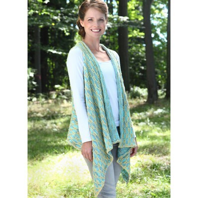 501 Lenticular Cardigan - Knitting Pattern for Women in Valley Yarns Northfield Hand Dyed