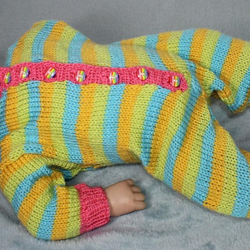 Newborn Baby Stripe Hoodie Onesie