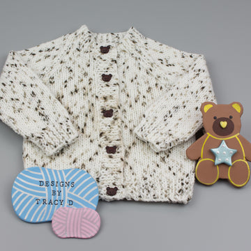 Morgan simple baby knitting pattern 3 sizes 0-12mths