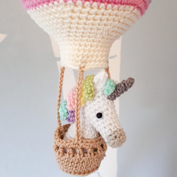 Unicorn in a hot air balloon