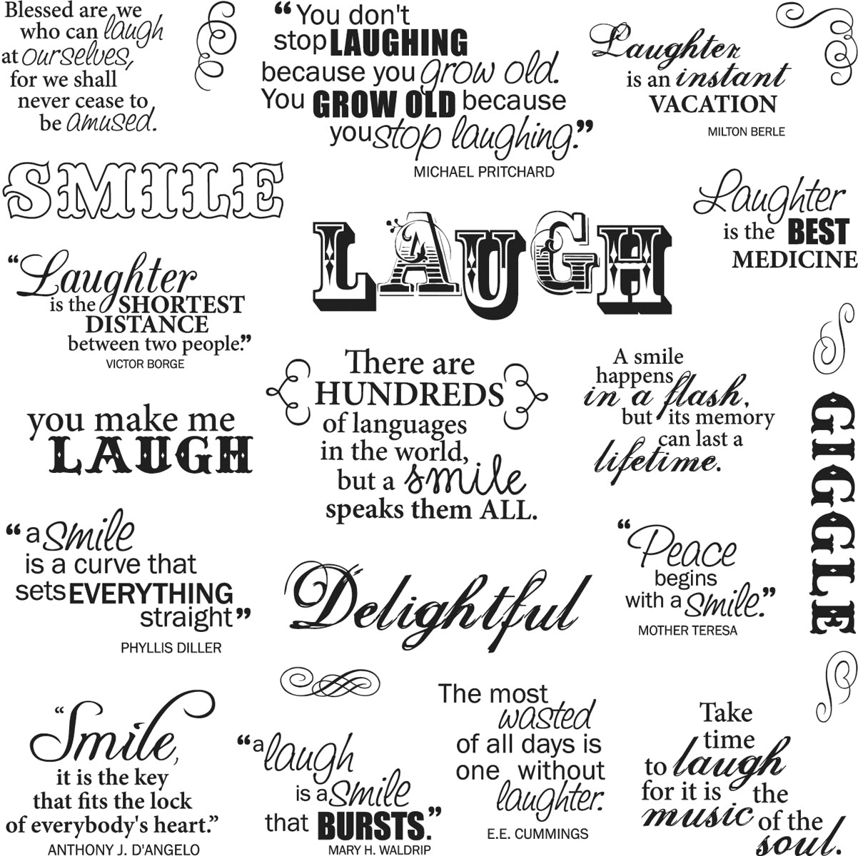 Fiskars Quote Clear Stamps 8"X8" - Laugh With Me