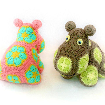 Nina The Baby - Hippopotamus with African Flowers