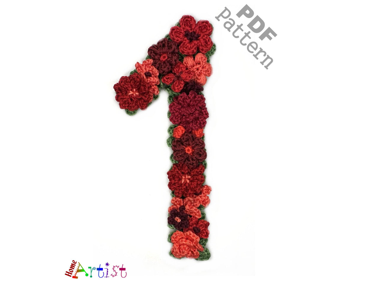 Flowers Numer 1 crochet applique pattern