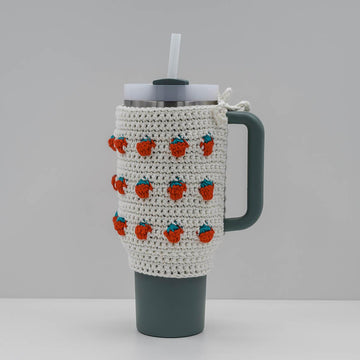 Strawberry Crochet Stanley Quencher Cover