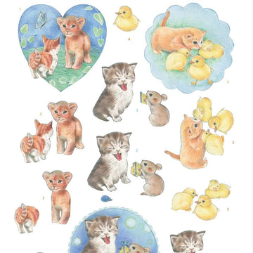 Find It Trading Jeanine's Art Punchout Sheet - Kittens, Young Animals