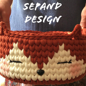 Recycled (t-shirt) yarn basket container-105