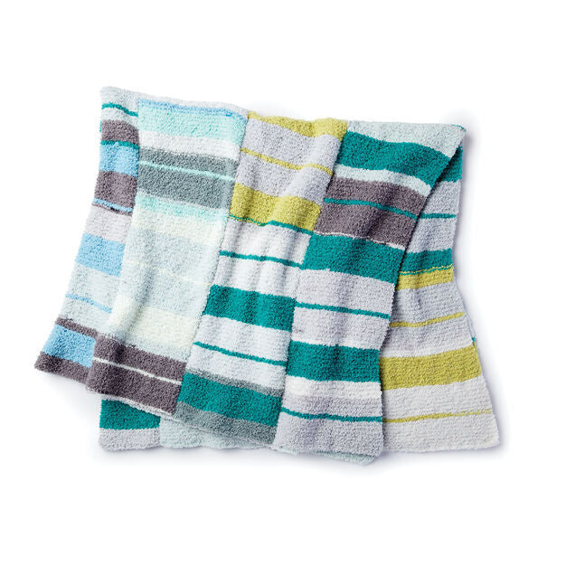 Stacking Stripes Knit Blanket in Bernat Blanket Breezy - Downloadable PDF