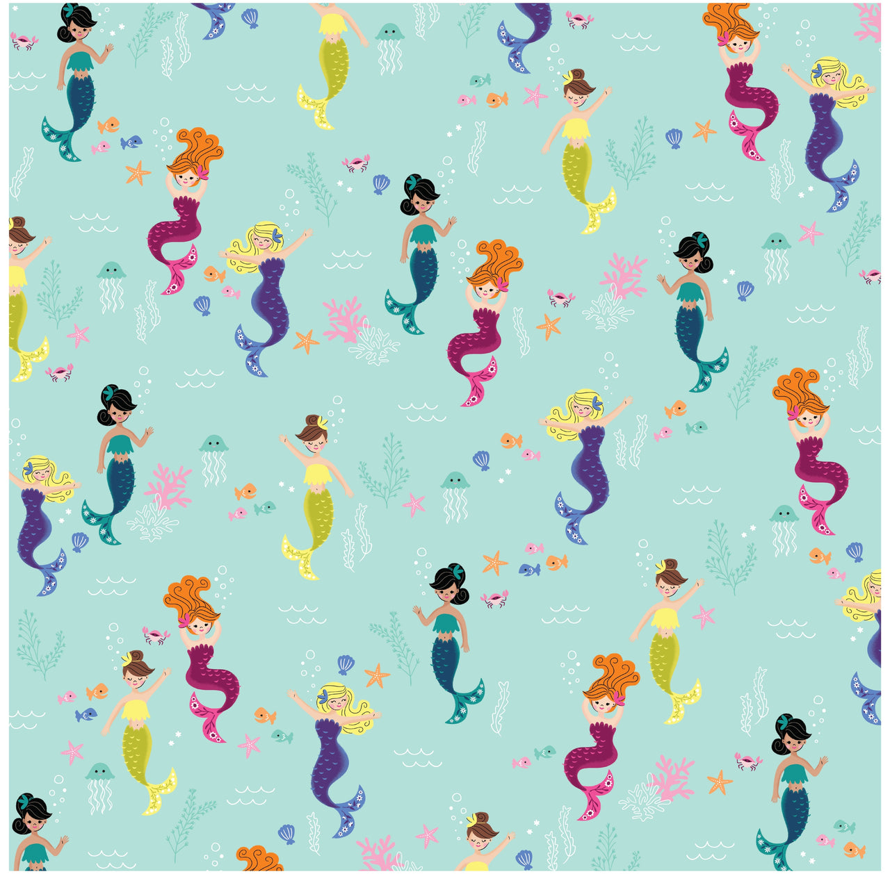American Crafts Patterned Single-Sided Cardstock 12"X12" 25/Pkg - Mermaid