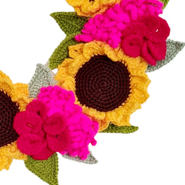 Crochet Spring Wreath Pattern - Sunflowers