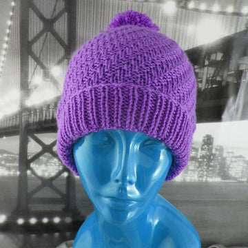 Swirl Bobble Beanie Hat Circular