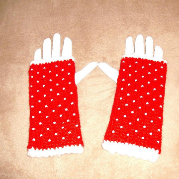 Beaded Fingerless Gloves (Invisible Seam)