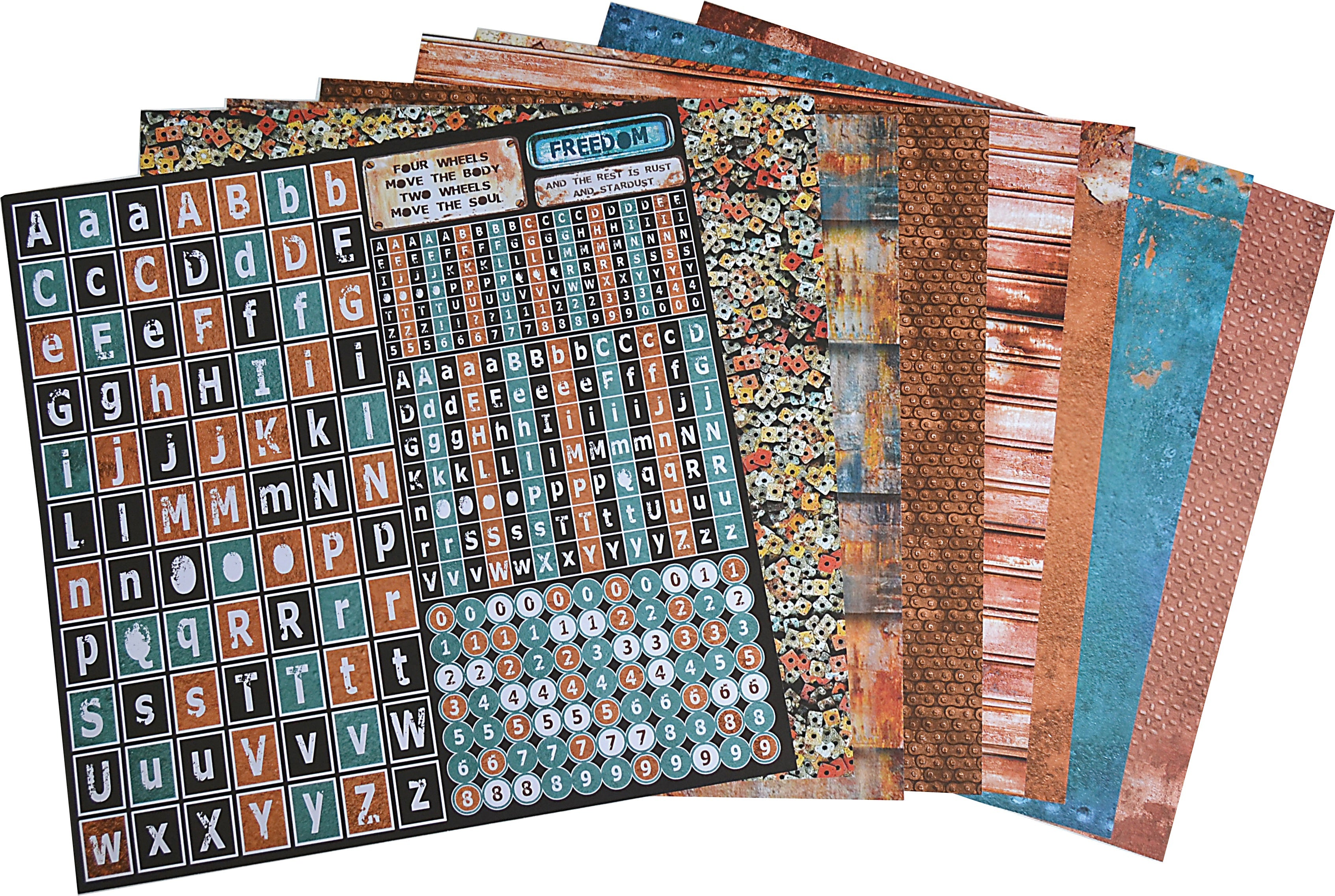 Ciao Bella Double-Sided Paper Pack 90lb 12"X12" 8/Pkg - Collateral Rust, 8 Designs/1 Each