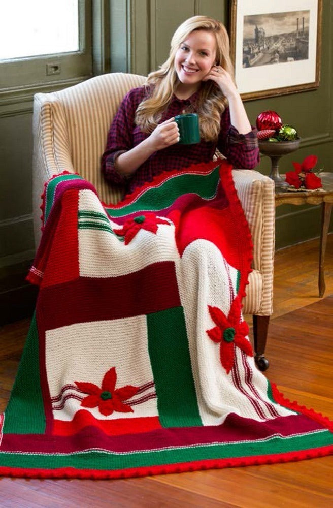 Christmas is Coming Throw in Red Heart Super Saver Economy Solids - LW3723